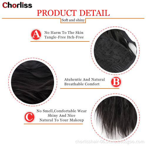 Hot Sale Fashion Wholesale Wrap Ponytail Hair Extensions Curly Weave Ponytail Hair Piece Synthetic Hair Clip Ponytail For Woman